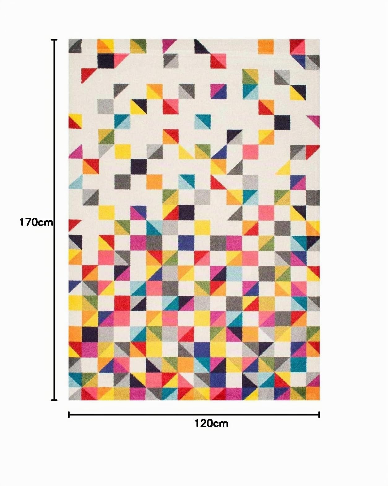 UN AMOUR DE TAPIS - tapis chambre detru boutik noir, blanc, rose, bleu, gris, jaune, orange, violet, rouge, vert, gris - 120 x 170 cm - tapis moderne 4139