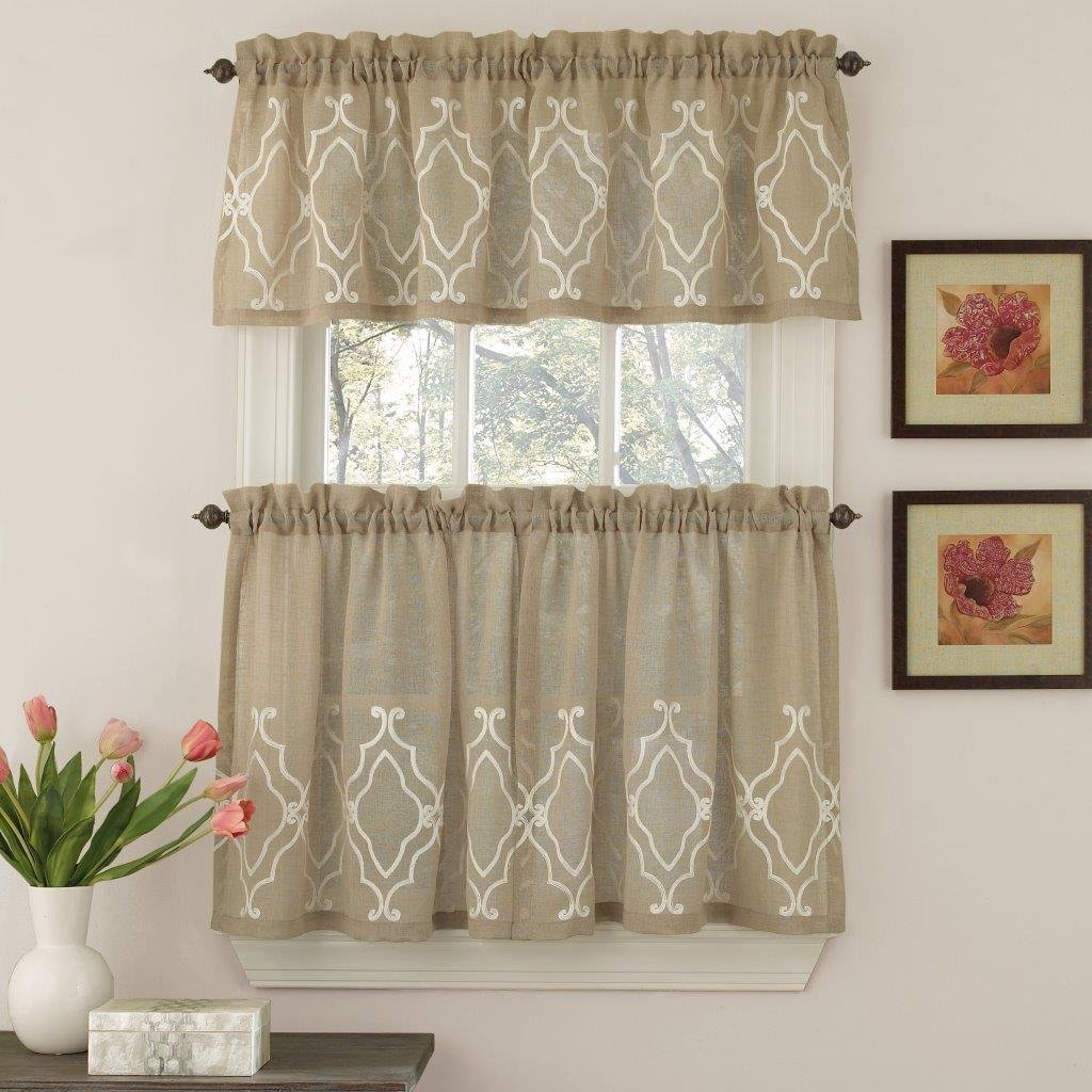 Lorraine Home FashionsCarlyle Tier Pair, 60 x 36, Mocha