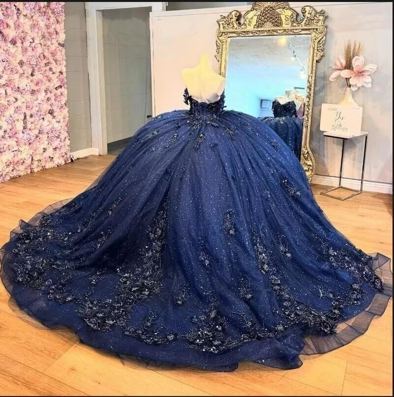 Luxurious Floral Beaded 3D Flowers Applique Quinceanera Dresses Plus Size Ball Gowns Prom 20252