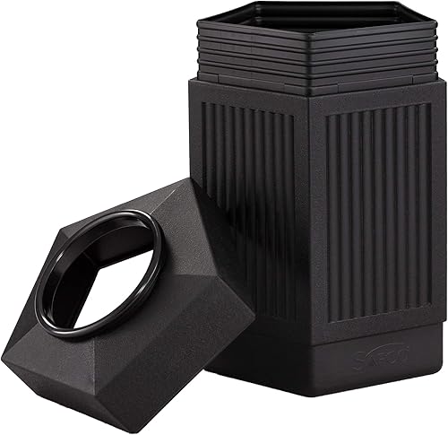Miniatura 3 de Safco Products Canmeleon - bote de basura para interiores y exteriores con tapa abierta color negro cinco paneles acanalados capacidad de 30 galones