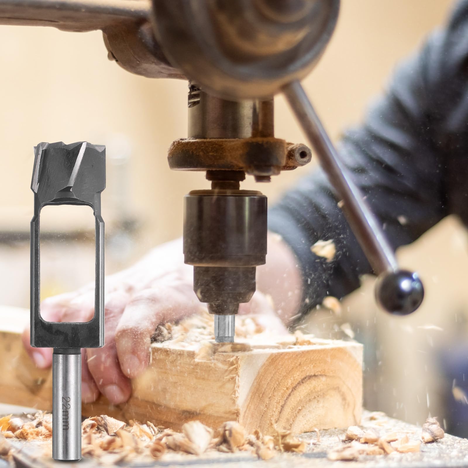 QUARKZMAN Foret À Tenon En Bois 22mm Outil De Coupe Métrique À Tenon En Acier Rapide Pour Fabrication De Meubles Et Menuiserie