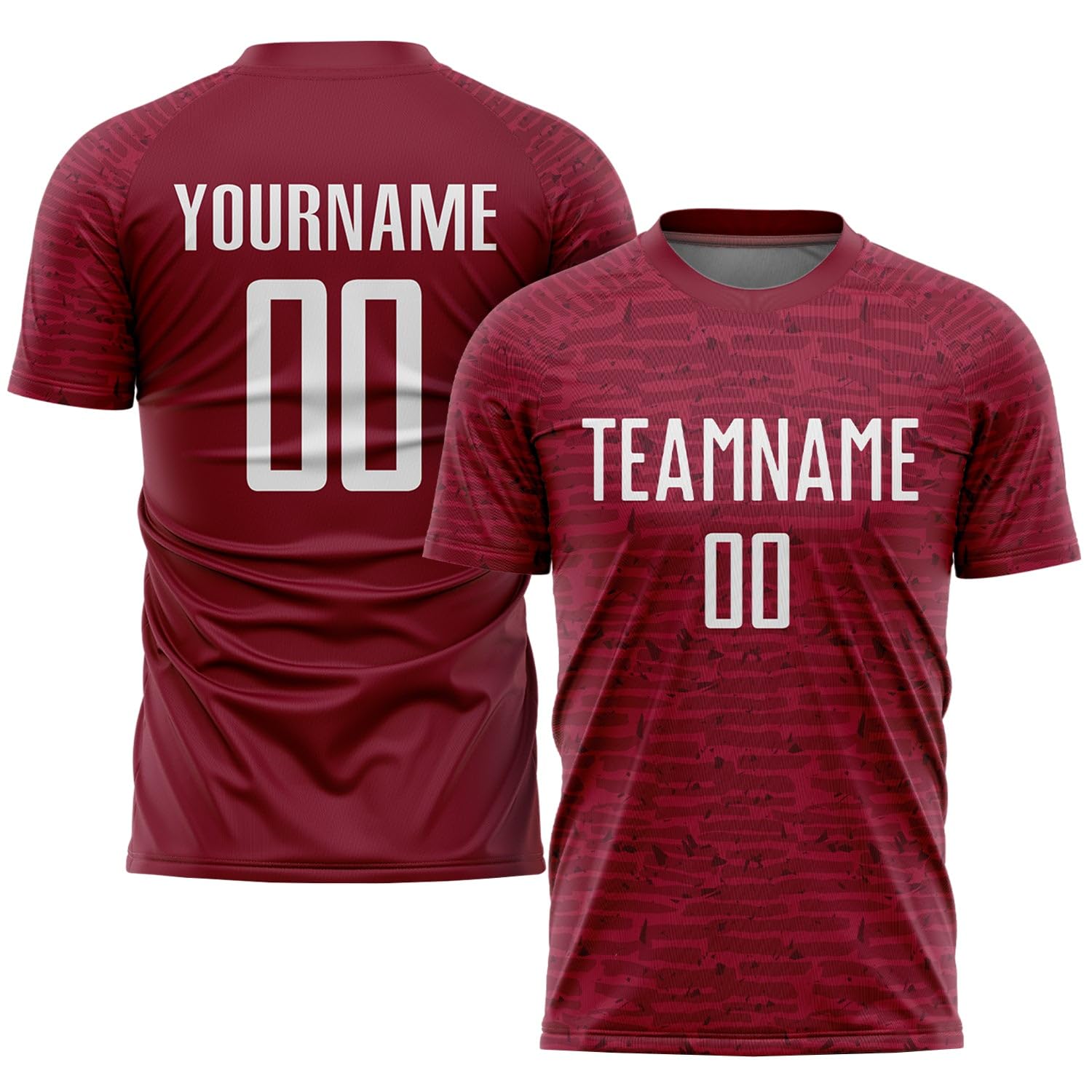 Custom Soccer Jerseys for Men Women Youth Kids, Crimson White Personalized Soccer Jersey Printed Name Number Logo Mens Clothing