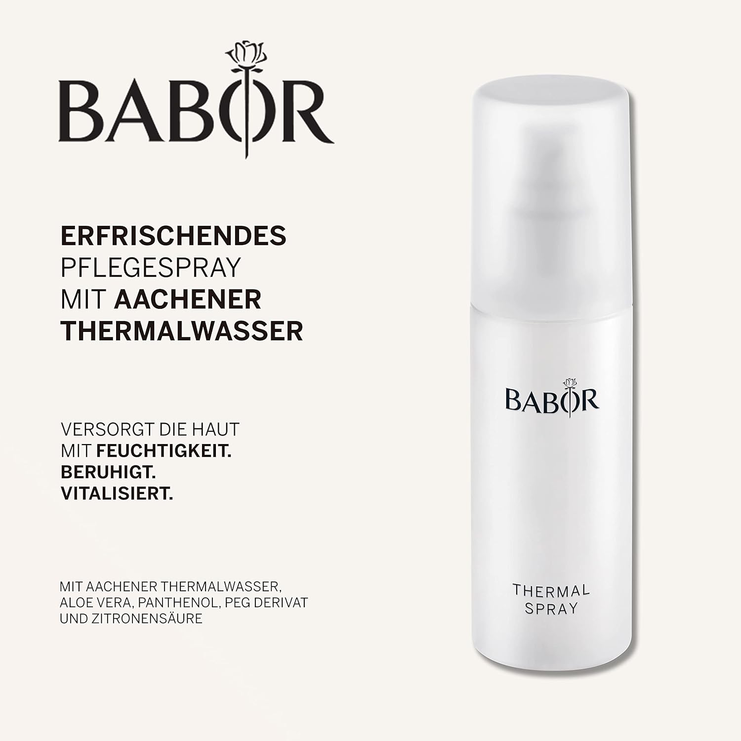 BABOR CLASSICS Thermalspray für jede Haut, Beruhigendes Gesichtswasser mit  erfrischendem Aachener Thermalwasser, Vegane Formel, 100 ml : Amazon.de:  Kosmetik, Parfüms u0026 Hautpflege babor thermalspray