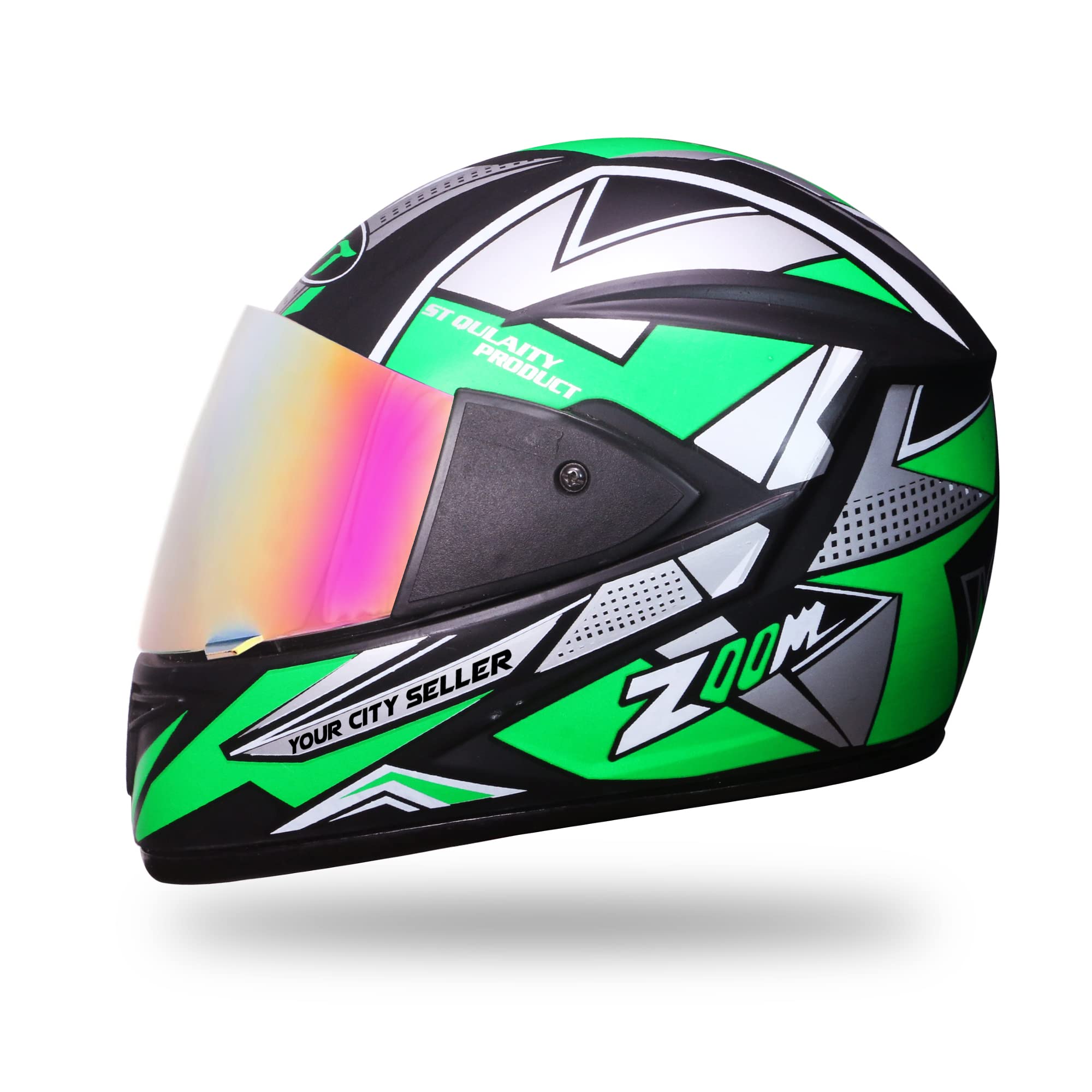 STISS Helmets for Adults Motorcycle Full Face Double Sun Visor Lightweight DOT/ECE Approved Crash Helmets Street Riding Dirt Bike ATV MX for Men Women Green-image-4