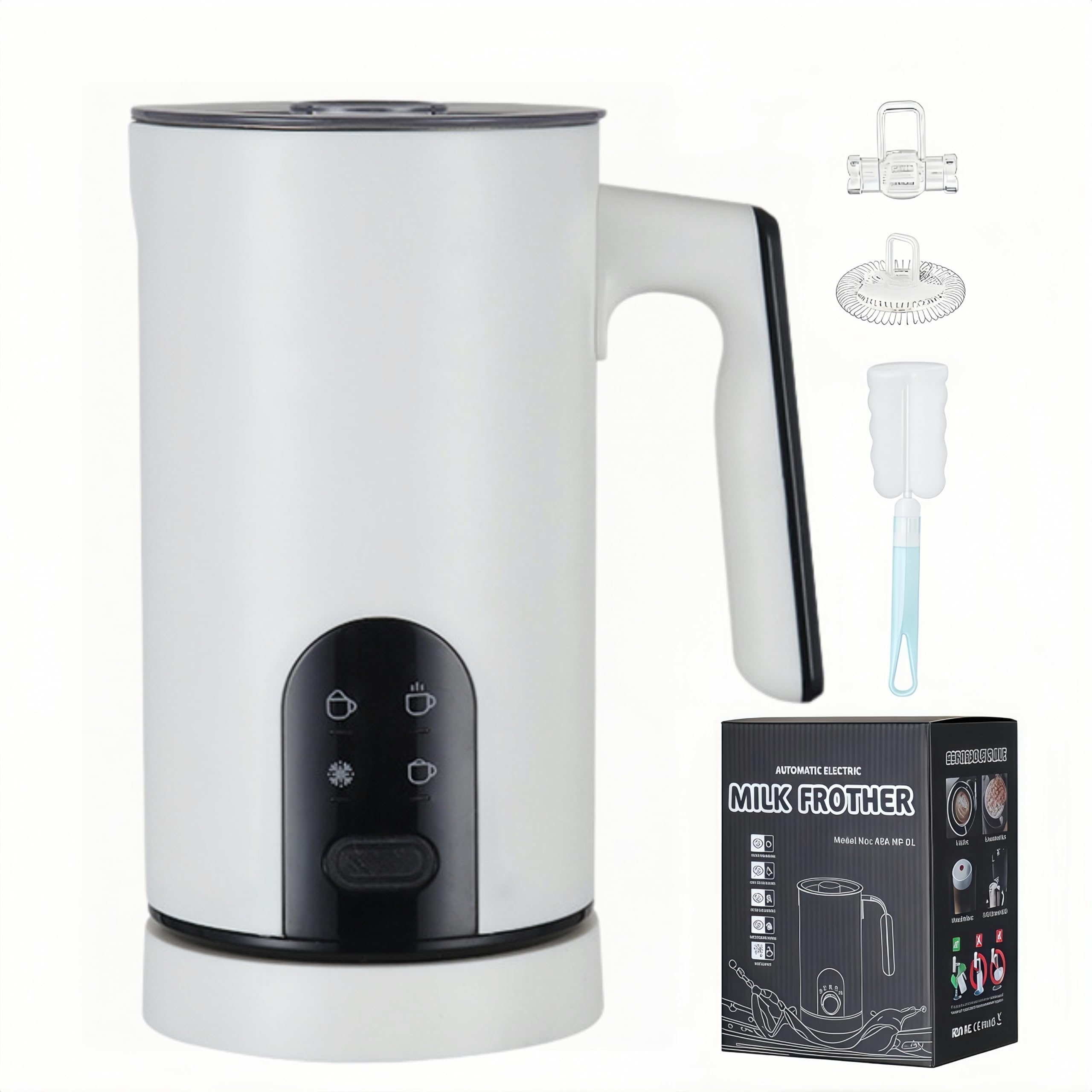 Mousseur à lait électrique blanc 350 ml automatique pour latte