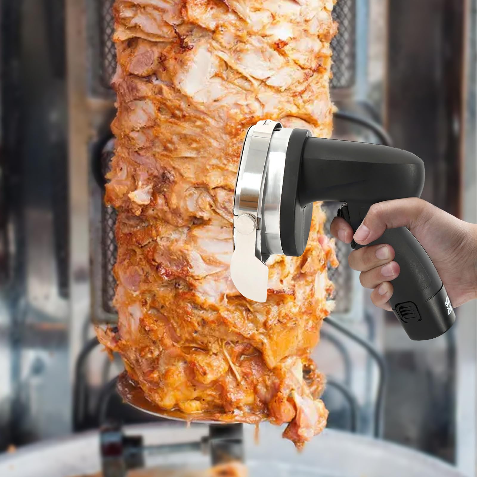 Coltello da kebab elettrico, 80 W, senza fili, 100 mm, per macchine kebab