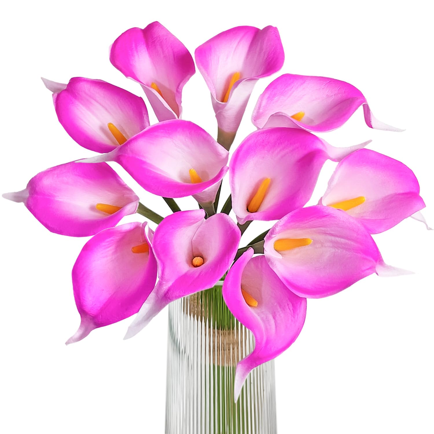 Letjolt Artificial Calla Lilies Purple Pink Wedding Bouquet Home Decor Artificial Calla Lily Lilies Purple Pink 12 Pieces