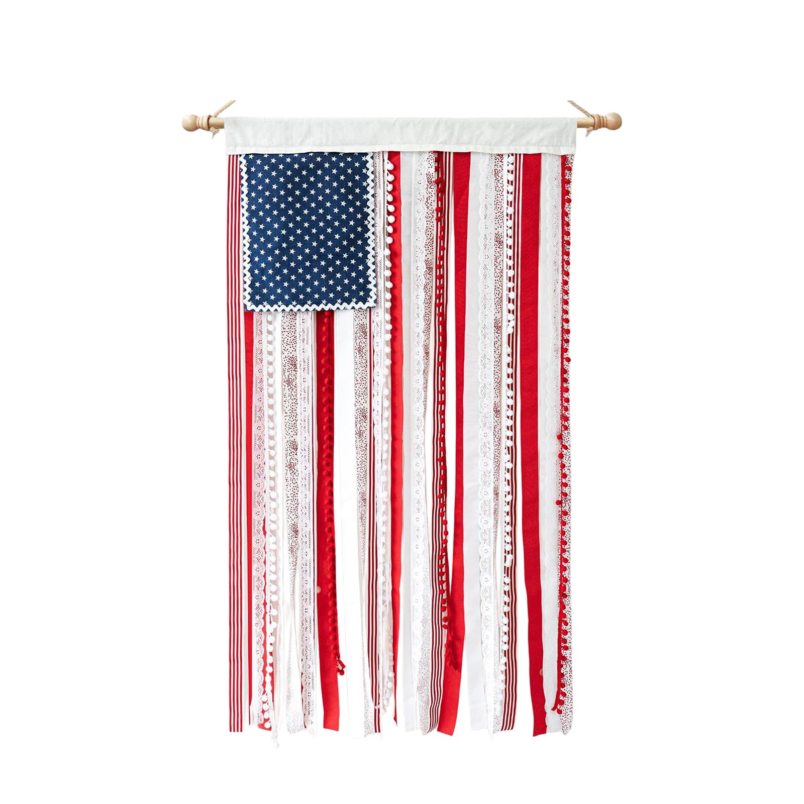 Oxxggkao 4Th of July Decorations Bunting Banners Outdoor Hanging Americans Flag Banners for Independence Day Home Door Yard Decors Rag Americans Flag
