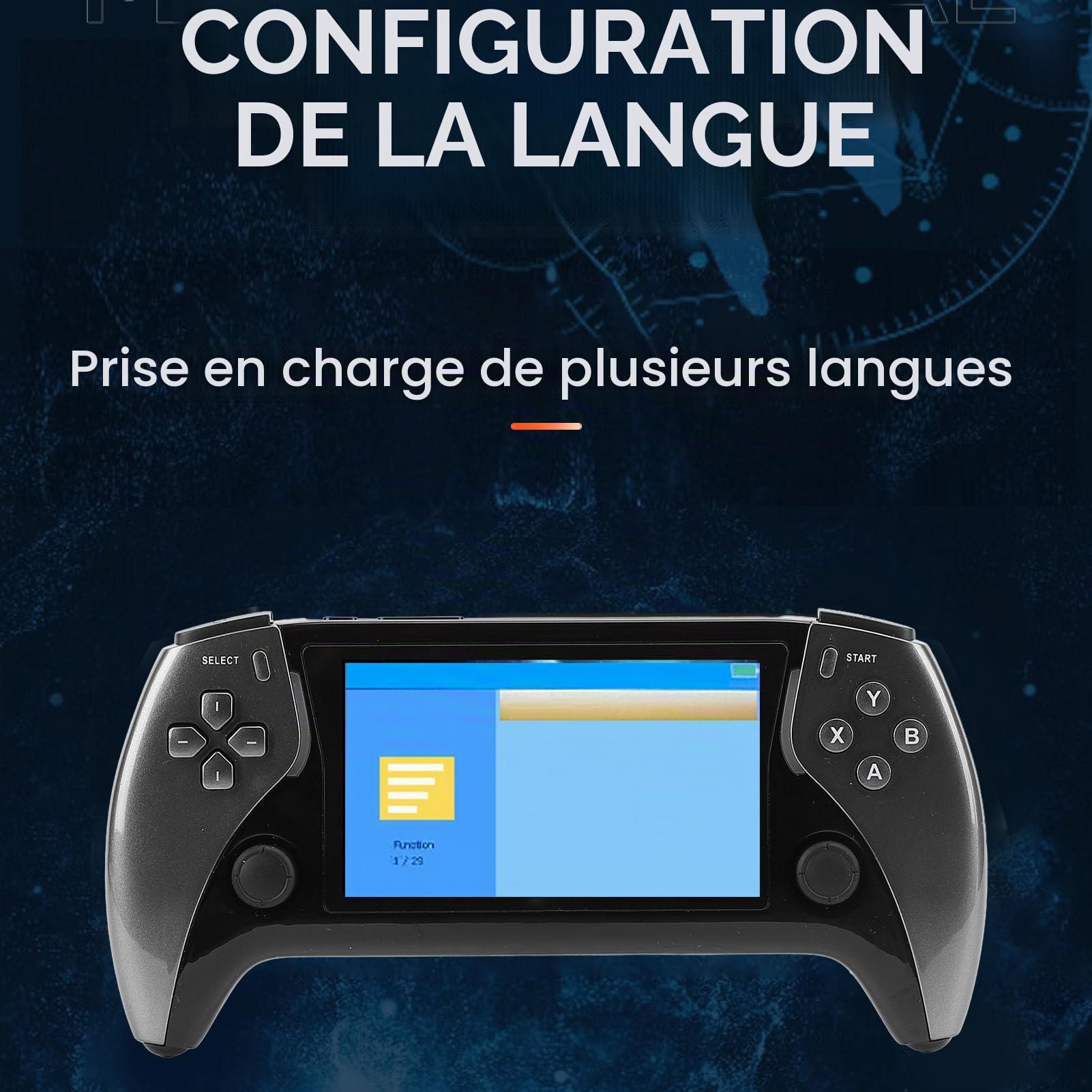 Console de Jeu rétro vidéo Portable 4,3 Pouces IPS 800 x 480 écran Quad CPU ATM 7051 DDR3 2 Go ROM 8 Go Prend en Charge 11 émulateurs Manette de Jeu Mobile (Grise)