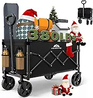 Carrinho dobrável dobrável – carrinho utilitário resistente, grande capacidade, dobrável compacto, rodas para todo o terreno, carga de 172 kg para acampamento, jardim, praia, esportes ao ar
