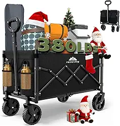 Carrinho dobrável dobrável – carrinho utilitário resistente, grande capacidade, dobrável compacto, rodas para todo o terreno, carga de 172 kg para acampamento, jardim, praia, esportes ao ar