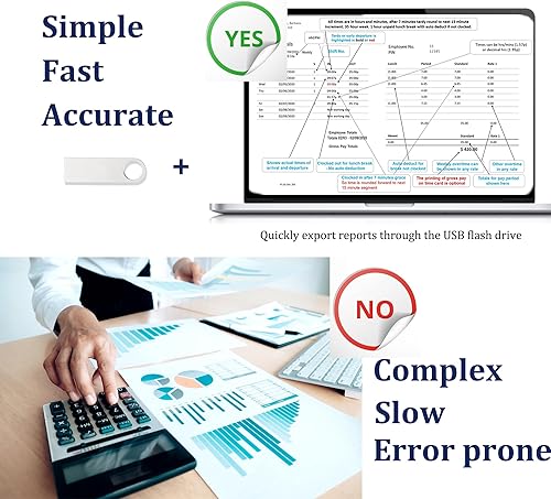 Miniatura 4 de Reloj de tiempo de huellas dactilares, máquina biométrica del reloj del tiempo para la pequeña empresa de los empleados sin tarifa mensual