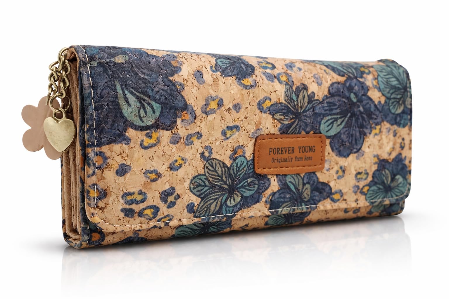 Women's Bio-fold Cork Hand Wallet Clutch Money Organiser and Card Holder, Synthetics Leather Latest Stylish Floral Ladies Purse Handbag for Girls Women Small Size: L-15CM,H-9CM,W-4CM (DS-164-(10))-image-10