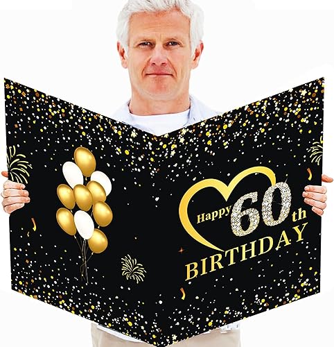 Tarjeta de felicitación gigante de 60 cumpleaños con sobre, tarjeta de felicitación gigante para fiesta de cumpleaños, tarjetas de felicitación disponible en Yaxa Peru