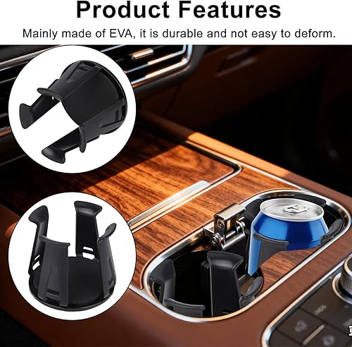 Miniatura 3 de 2 portavasos para automóvil, autoadhesivo, diseño sin movimientos, fácil de usar, accesorios interiores automotrices para fijar tazas de agua y