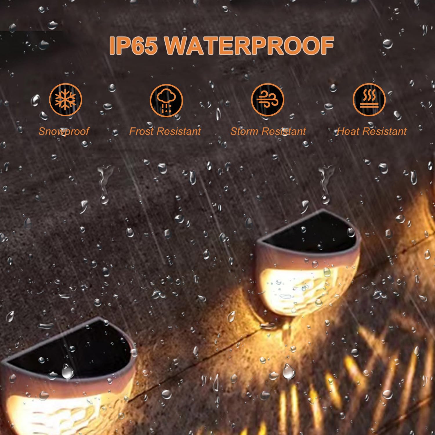 H66WH 8 Pack Solar Fence Lights, Wireless Solar Lights Outdoor Garden - Image 3