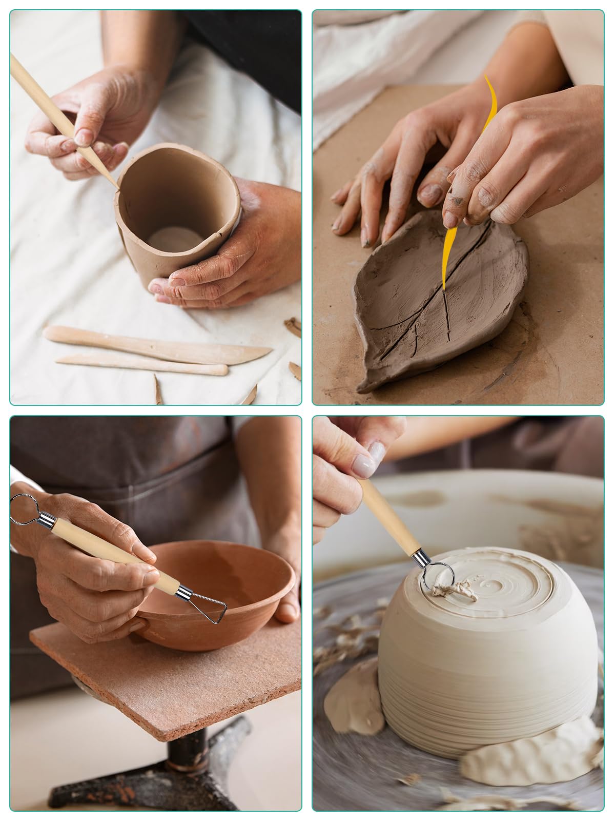 Lot De 10 Outils De Sculpture D'argile, Poterie Et Argile Polymère, Fournitures En Céramique Pour Gravure, Gaufrage, Façonnage, Modelage