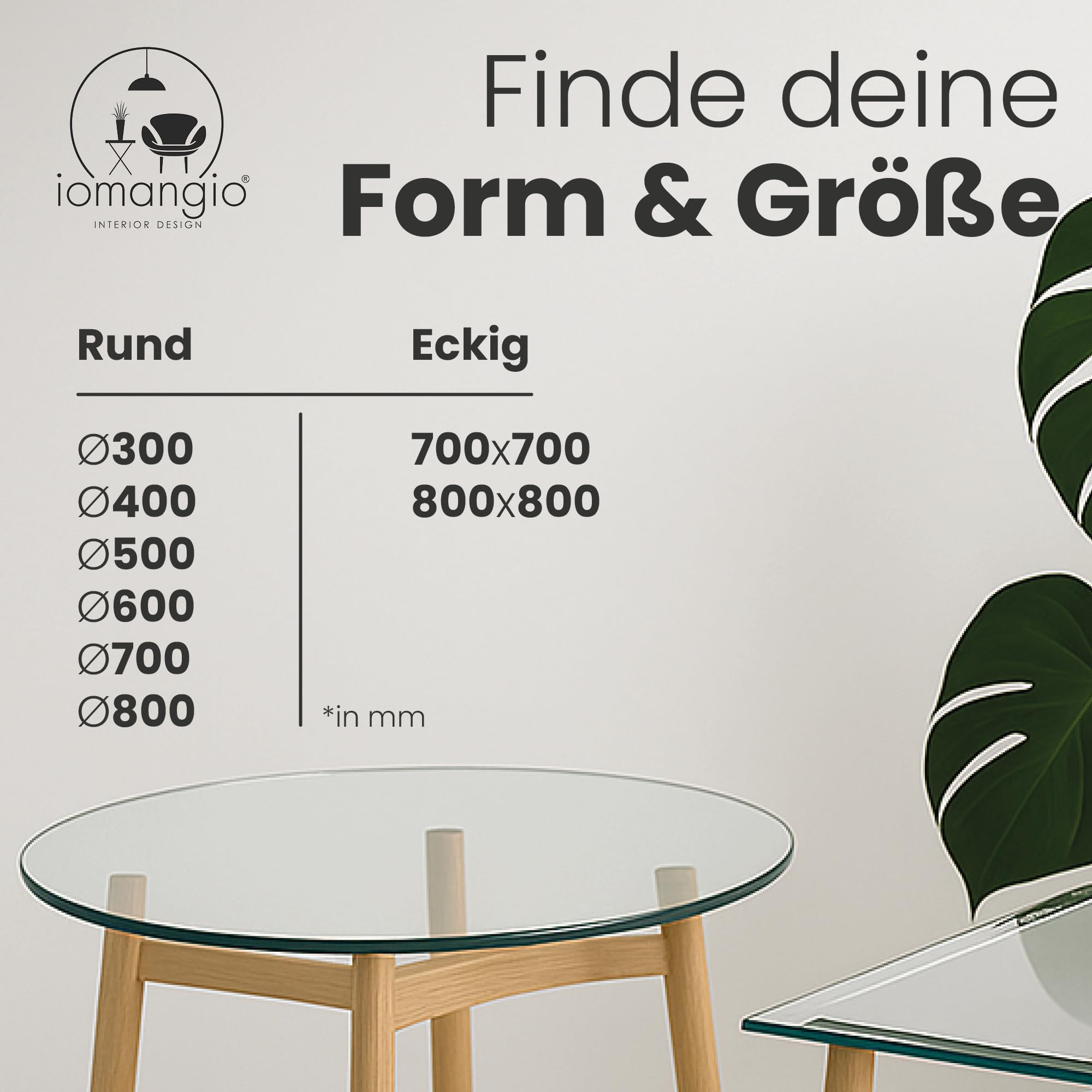 Glasplatte Rund Ø 50 cm | transparente Tischplatte aus gehärtetem ESG-Sicherheitsglas | 8 mm dick – Ideal für DIY-Projekte, Glastische und als Kamin Glasplatte