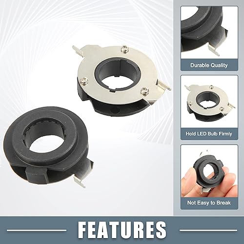 Miniatura 3 de H7 - Soporte de bombilla LED para faros delanteros, clip para BMW E60 ML450 ML500 GLA63 AMG GL350 E350 ML350 GTI (paquete de 2)