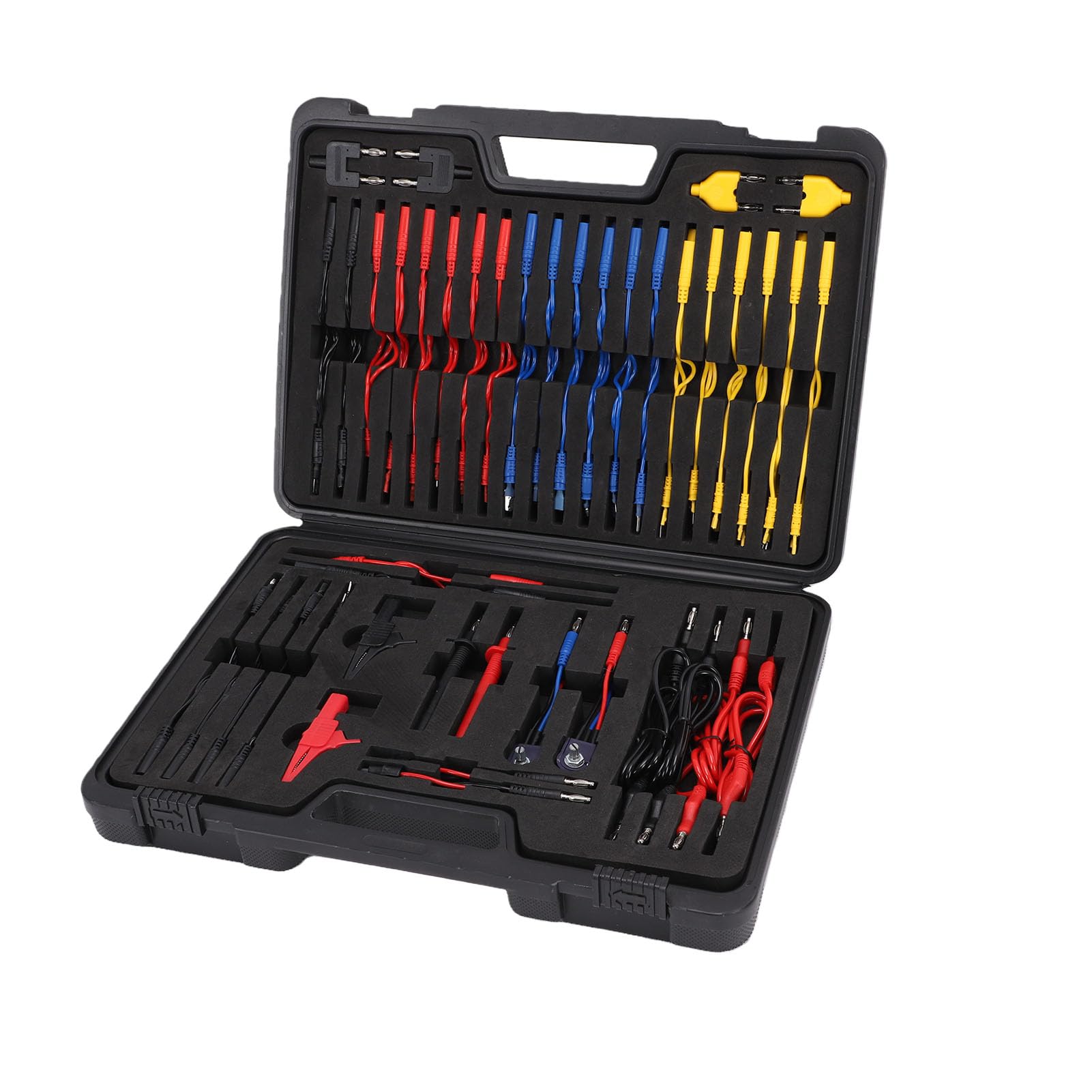 Ausla 92 Stück Automotive Multimeter Testkabel-Set, für Schaltkreistests mit Krokodilklemmen Bananenstecker Prüfspitzen für Autos LKWs Wohnmobile Boote Labor Haus