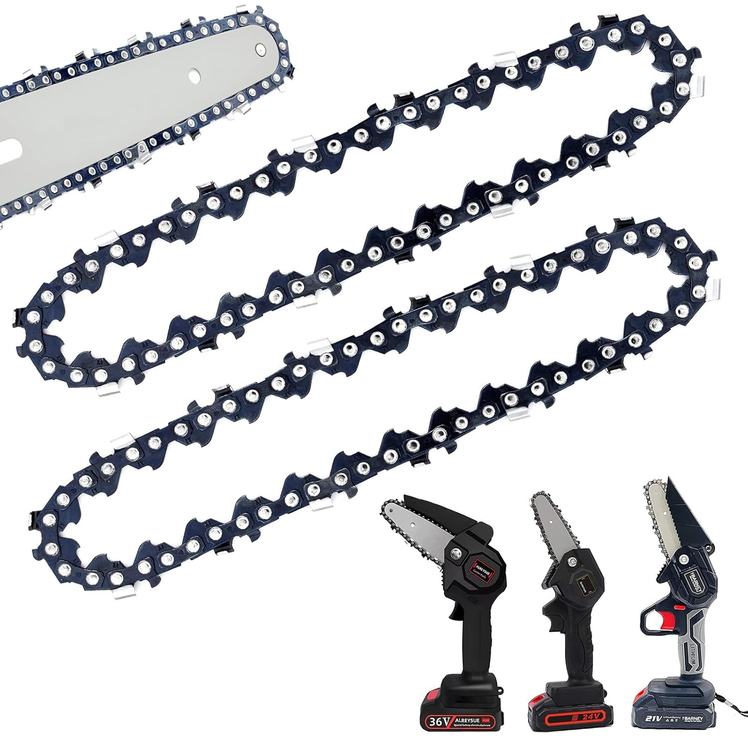 [2 Packs] 4 Inch Mini Chainsaw Chain, 4 Inch Replacement Chains for Cordless Electric Portable Mini Chainsaw, Guide Saw Chain for All 4-inch Mini Chainsaws for Wood Branch Cutting-picture-32