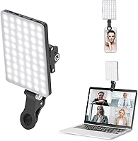 Newmowa 60-LED Rechargeable Clip-On Selfie Light with 3 Modes & 10 Brightness Levels for Phone, Laptop, Makeup, Vlog, TikTok