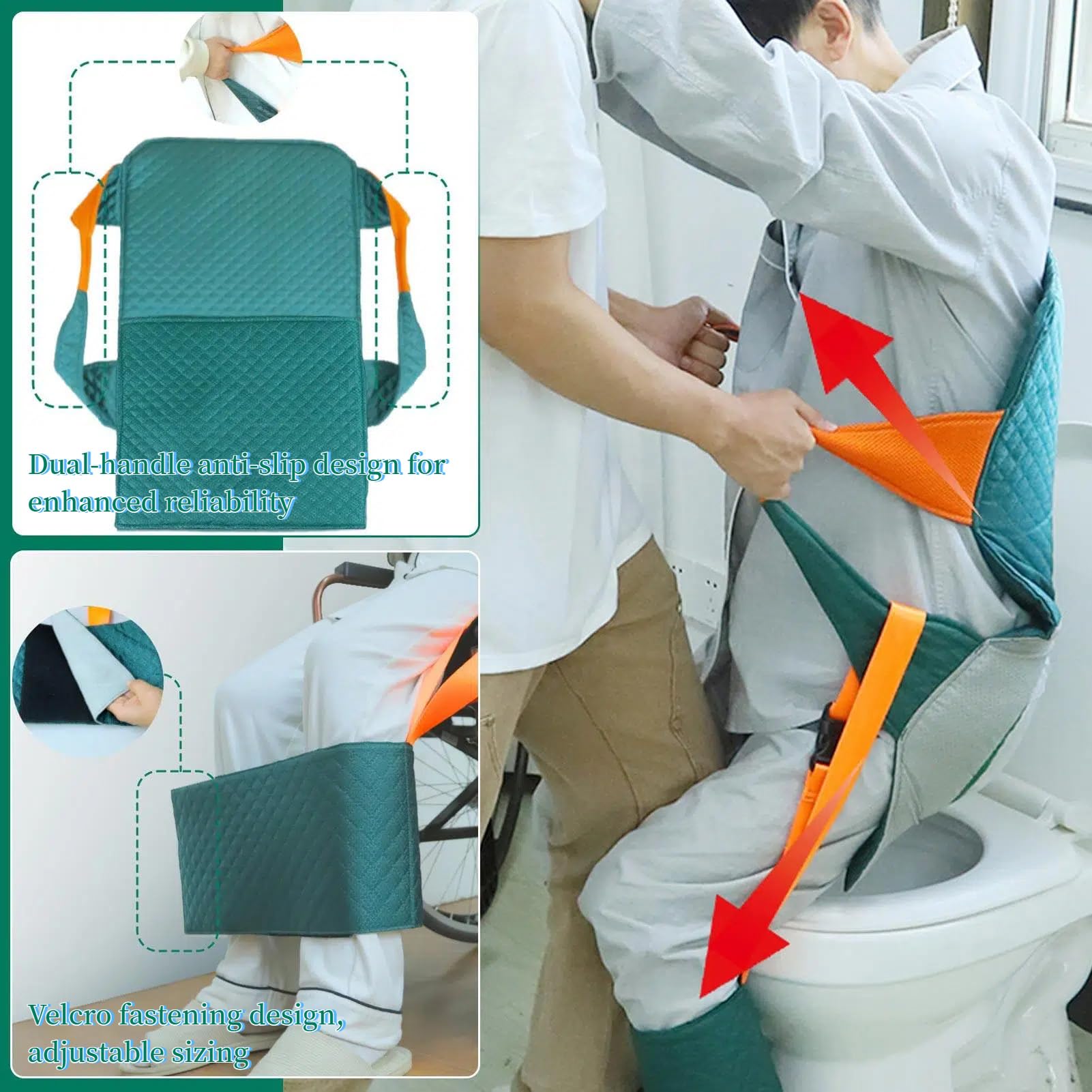 Cinturón de asistencia de transferencia para pacientes mayores y discapacitados, soporte de elevación duradero para movilidad en el inodoro y la cama, ayuda de enfermería y cuidado
