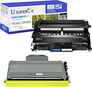 SuperInk 2 Pack Compatible for Brother DR360 Drum Unit TN360 Toner Cartridge (1 Drum,1 Toner ) use in DCP-7030 DCP-7040 HL-2140 HL-2150N HL-2170W MFC-7340 MFC-7840W MFC-7440N MFC-7345N Printer