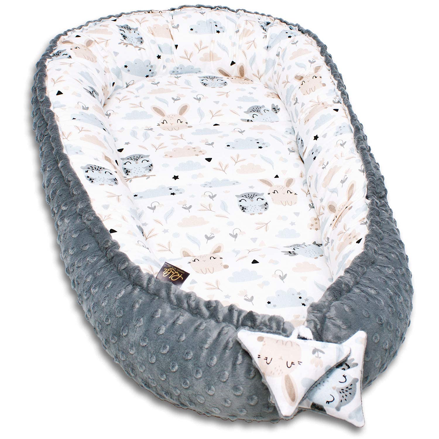 PALULLI® Babynest, multifunktionales Kuschelnest mit Weiches zusätzlicher Matratze, Kokon, Nestchen, Babybett, Reisebett für Neugeborene