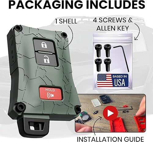 Miniatura 4 de Tacoma Accessories 2016-2022 3 generación Tacoma - Funda para llavero - Compatible con Toyota Tacoma 4Runner Tundra (verde militar, tornillos negros)