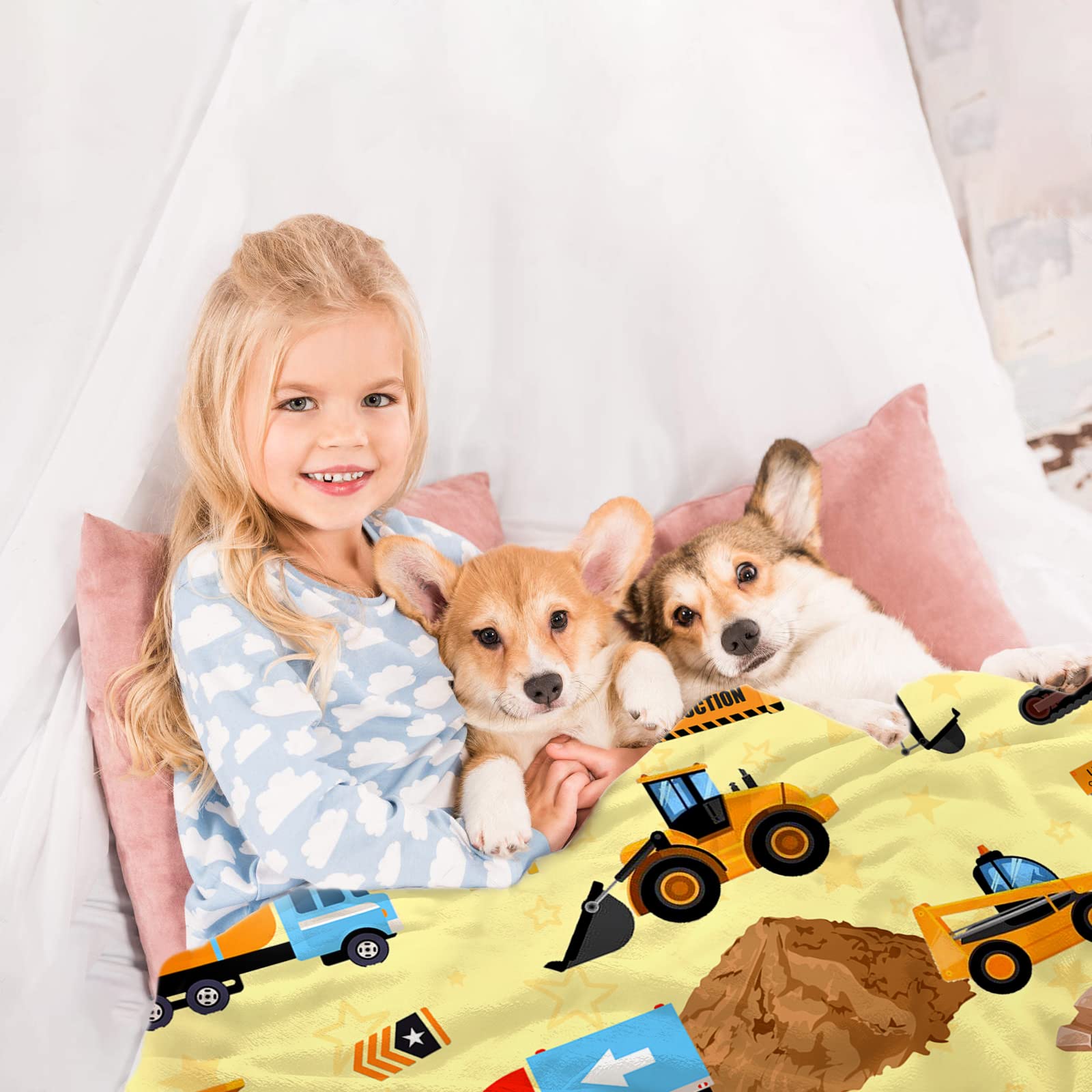 Feelyou Couverture polaire de chantier de construction pour enfants et tout-petits – Couverture en flanelle Sherpa douce et confortable pour garçons et filles, 228,6 x 228,6 cm Feelyou Couverture polaire de chantier de construction pour enfants et tout-petits – Couverture en flanelle Sherpa douce et confortable pour garçons et filles, 228,6 x 228,6 cm
