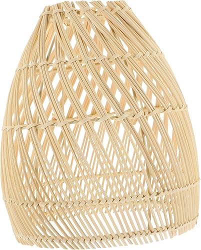 Miniatura 1 de Housoutil Pantalla tejida de ratán para lámpara de araña de ratán, pantalla de lámpara de araña de luz de lujo para colgar en hierro