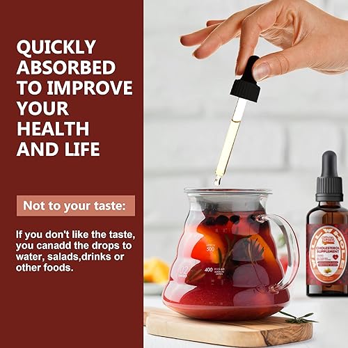 Miniatura 7 de Gotas líquidas de apoyo para el colesterol  Esteroles vegetales y tintura de arroz de levadura roja  Extracto de bergamota y guggul  Fórmula de