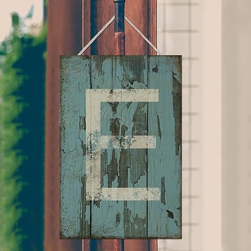 Vista 476 de Letrero colgante de madera con letra A, letrero de madera, decoración del hogar, 26 letras del alfabeto de metal, placa de madera, decoración