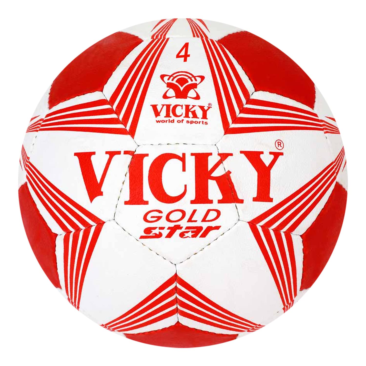 Vicky Gold Star Football Hand Sewn Synthetic 2-Ply Design Ideal for Outdoor Soccer Practicing & Training- Red & White, Size-4 (B088BKQHVS) Amazon Price History, Amazon Price Tracker