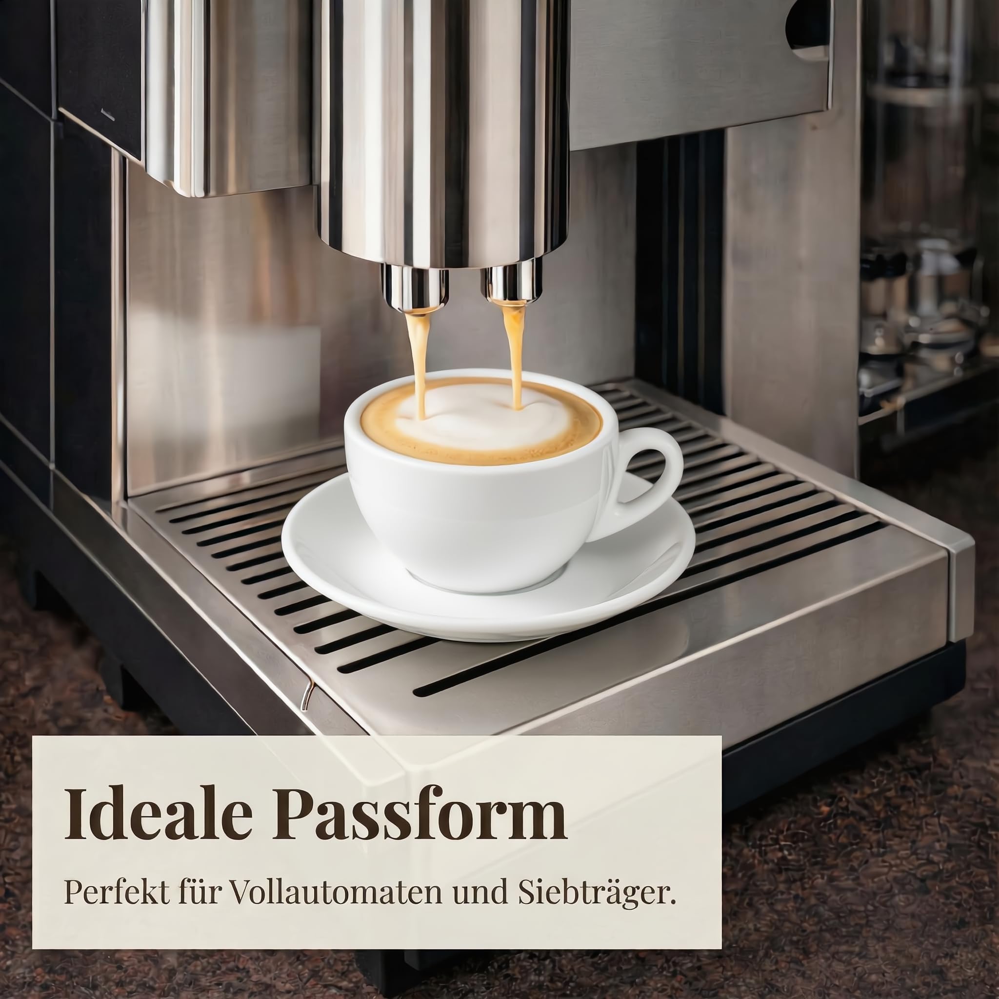 6x Cappuccinotassen | Weiß | Italian Style | dickwandig & schwer | spülmaschinenfest | Cappuccino 6er Set mit Untertassen - Geschenkset