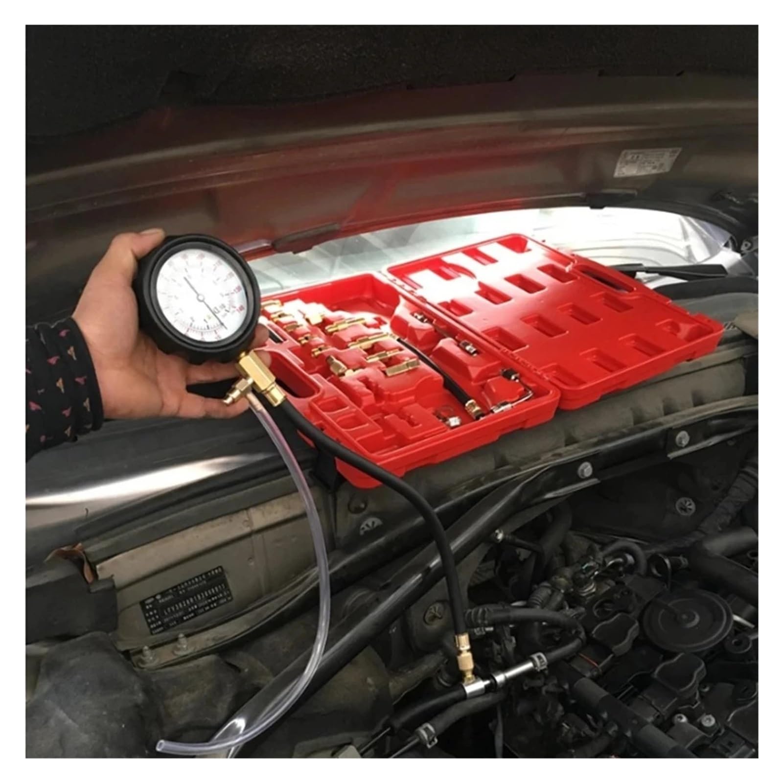 Probador De Inyector De Bomba De Inyección De Combustible 0-140, Medidor De Presión De Gasolina PSI, Herramienta De Detección De Presión, Medidor De Presión De Gasolina Para coche, motocicleta, camión
