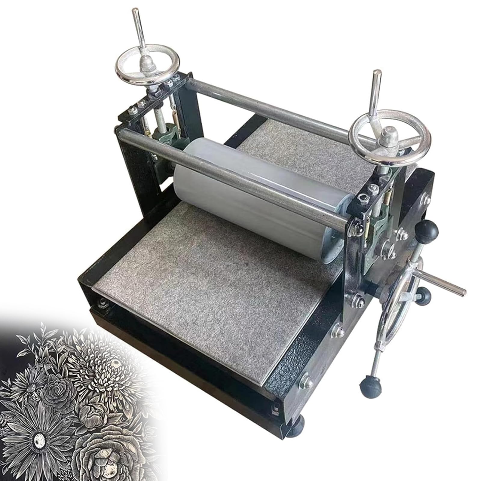Presse à gravure manuelle avec réducteur de vitesse, taille d'impression 390 x 543 mm, prend en charge la presse à lettres et la gravure pour gravures sur papier, bois et métal