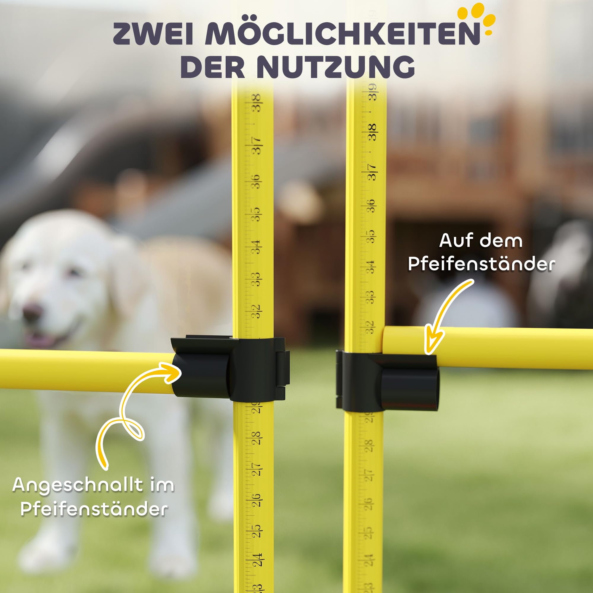PawHut Agility Set Perros 5 Piezas rellenables Agilidad Equipo para el Entrenamiento del Perro Valla Conjunto con Vallas de Altura Ajustable Bolsa de Transporte Accesorios de Entrenamiento de