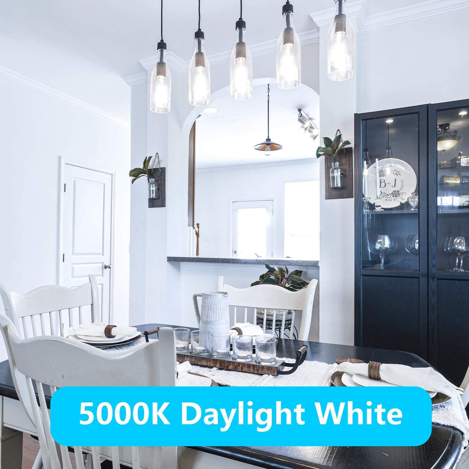 DAYBETTER Vintage LED Edison Bulbs, E26 Led Bulb 60W Equivalent, Dimmable Led Light Bulbs, High Brightness 6W 800 LM Daylight White 5000K, ST58 Antique LED Filament Bulbs, Clear Glass, 24 Pack