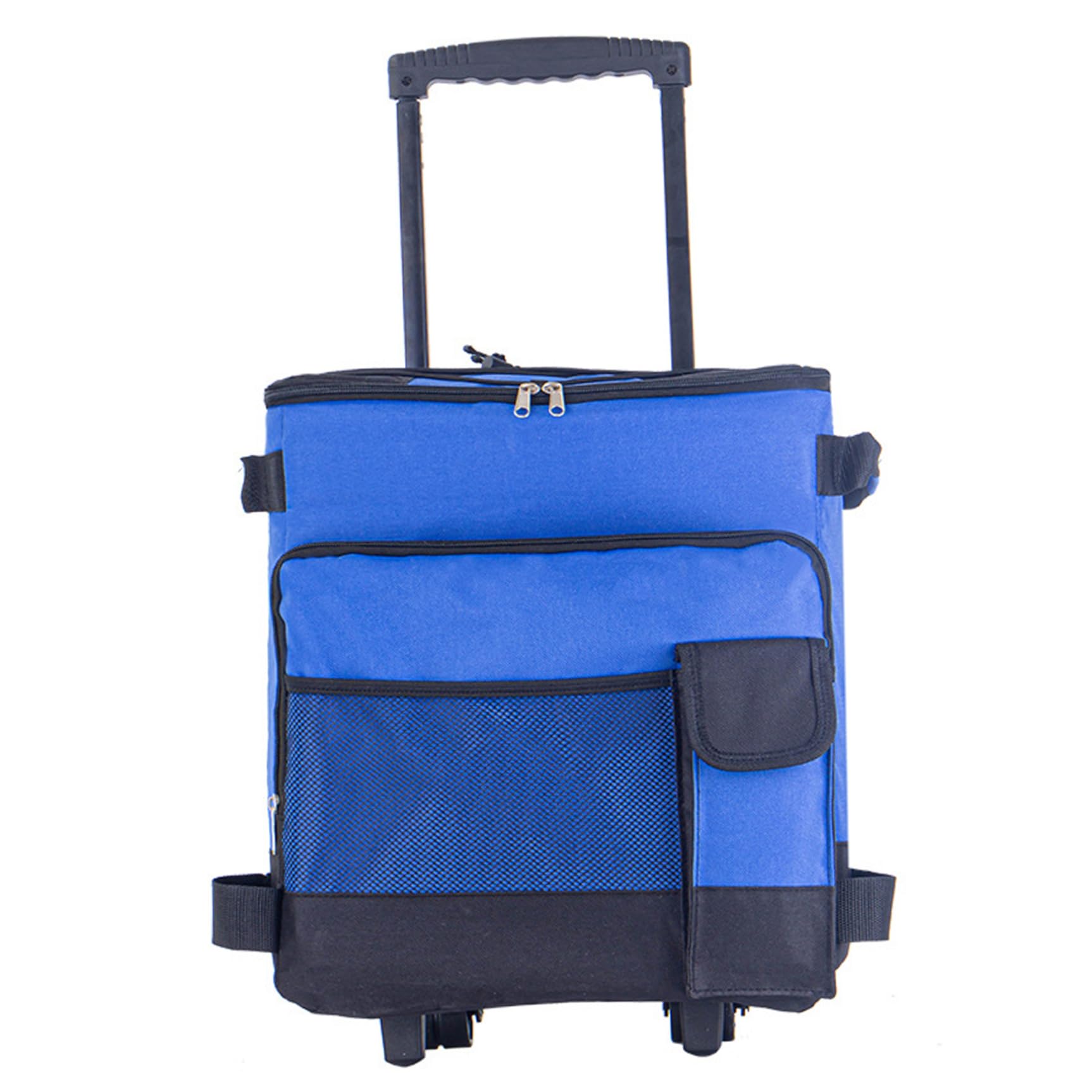 Jorzer Cooler with Wheels and Pull 43L Large Cooler Waterproof Low Noise Rolling Cool Bag Foldable Multi-Pocket Zipper Closure Insulated Thermal Bag for Outdoor, Blue