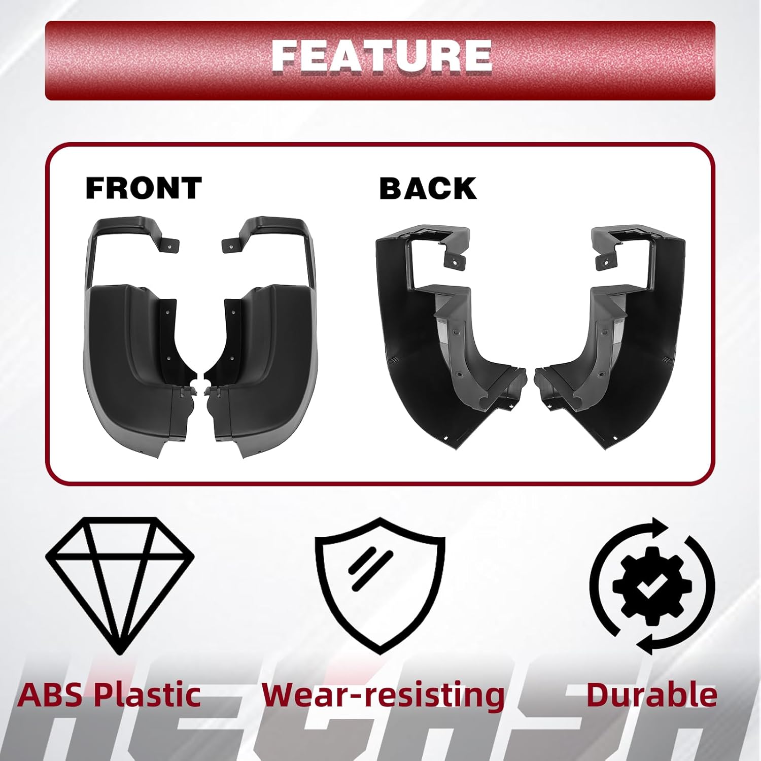 HECASA Rear Bumper Side End Cap Cover Compatible with 2015-2024 Ford Transit 150 250 350 350HD Replacement for CK4Z-17F774-DC CK4Z-17F774-DD FO1104137 FO1105137 Right & Left Side