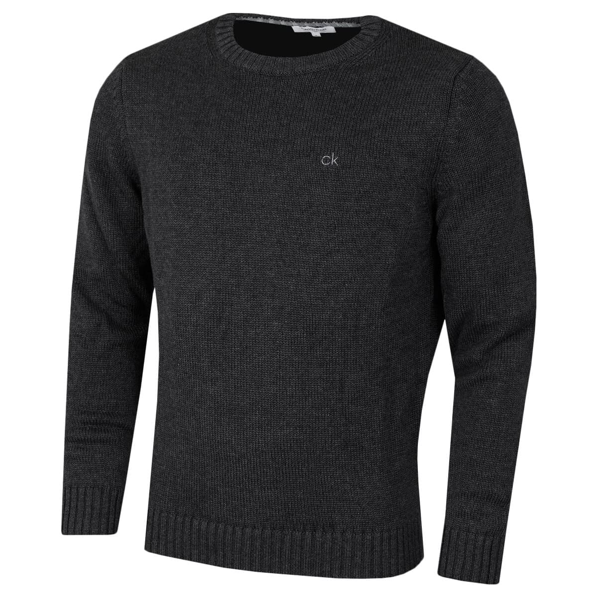 Calvin Klein Men's Charcoal Marl Campus Crew Neck Sweater - Xxxxl