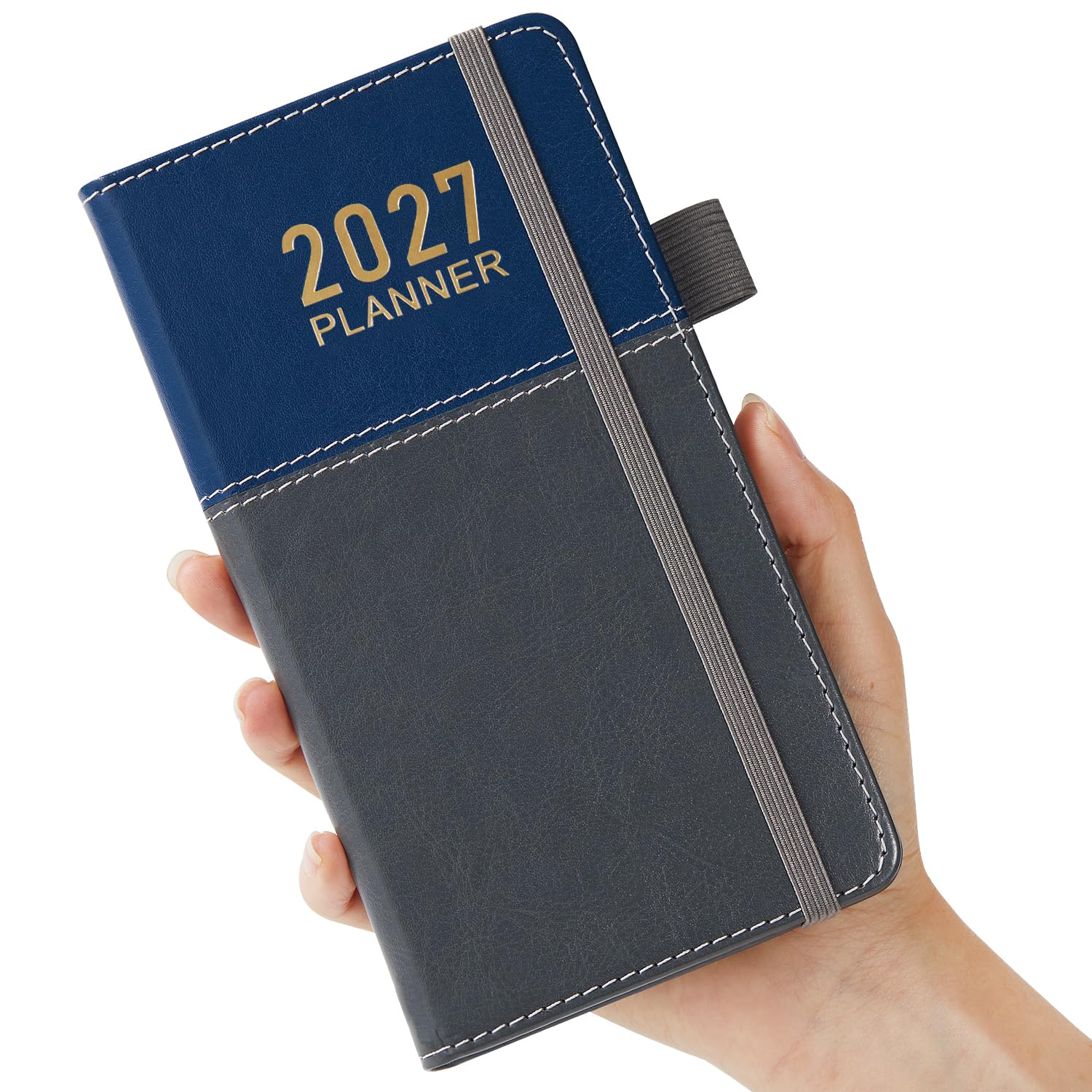 Taschenkalender 2027, Wochen- und Monatsplaner für Geldbörse, Jan.2027 - Dez.2027, mit 12 monatlichen Registerkarten, 9,7 x 17,8 cm, A6 Mini-Tagesplaner/Terminbuch für Schule, Büro, Zuhause