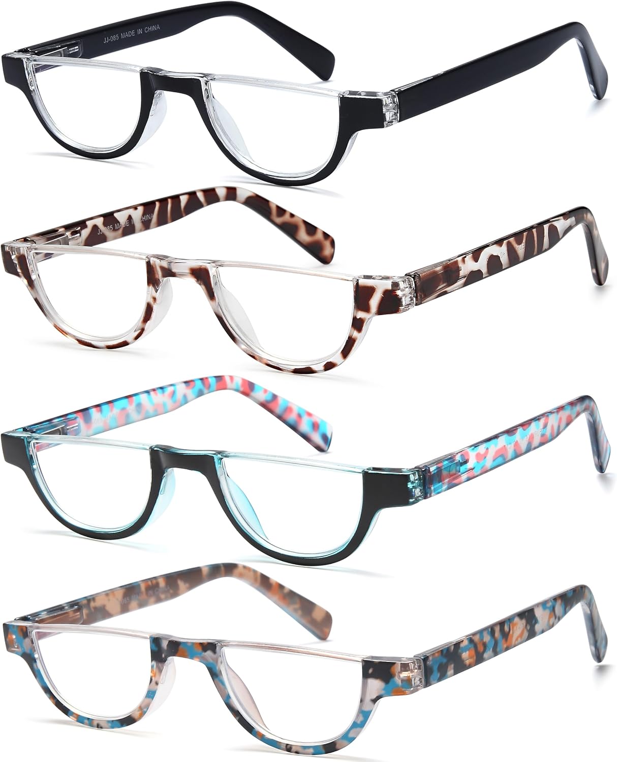 EYEURL Half Frame Reading Glasses for Women-4 Pack Blue Light Glasses Fashion Computer Readers for Women Anti UV Ray Eyeglasses with Spring Hinges 1.50 - Image 2