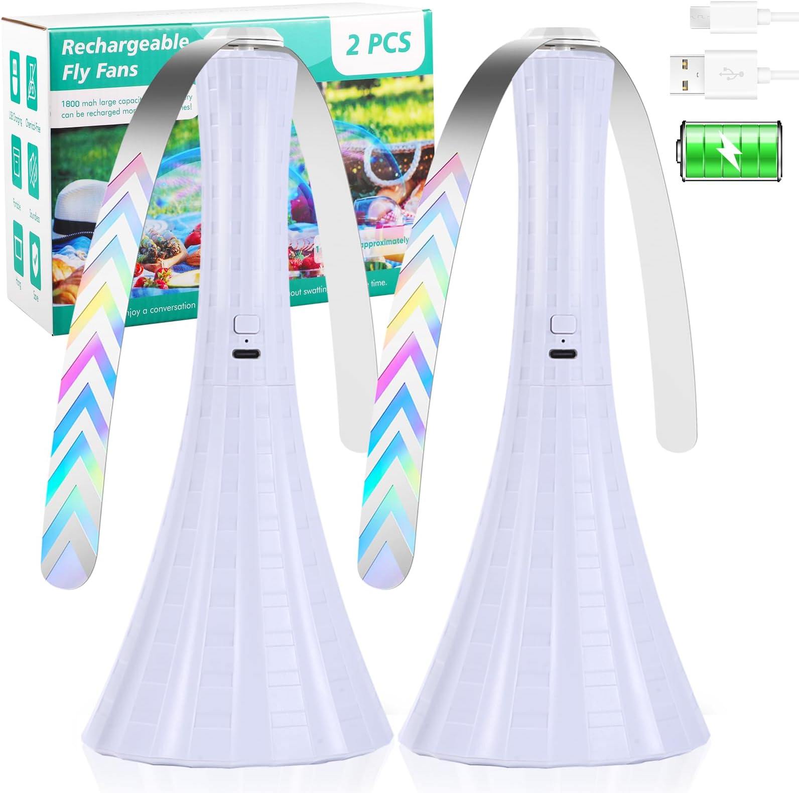 Fly Fans for Tables Food with Anti Bug Light Fly Repellent