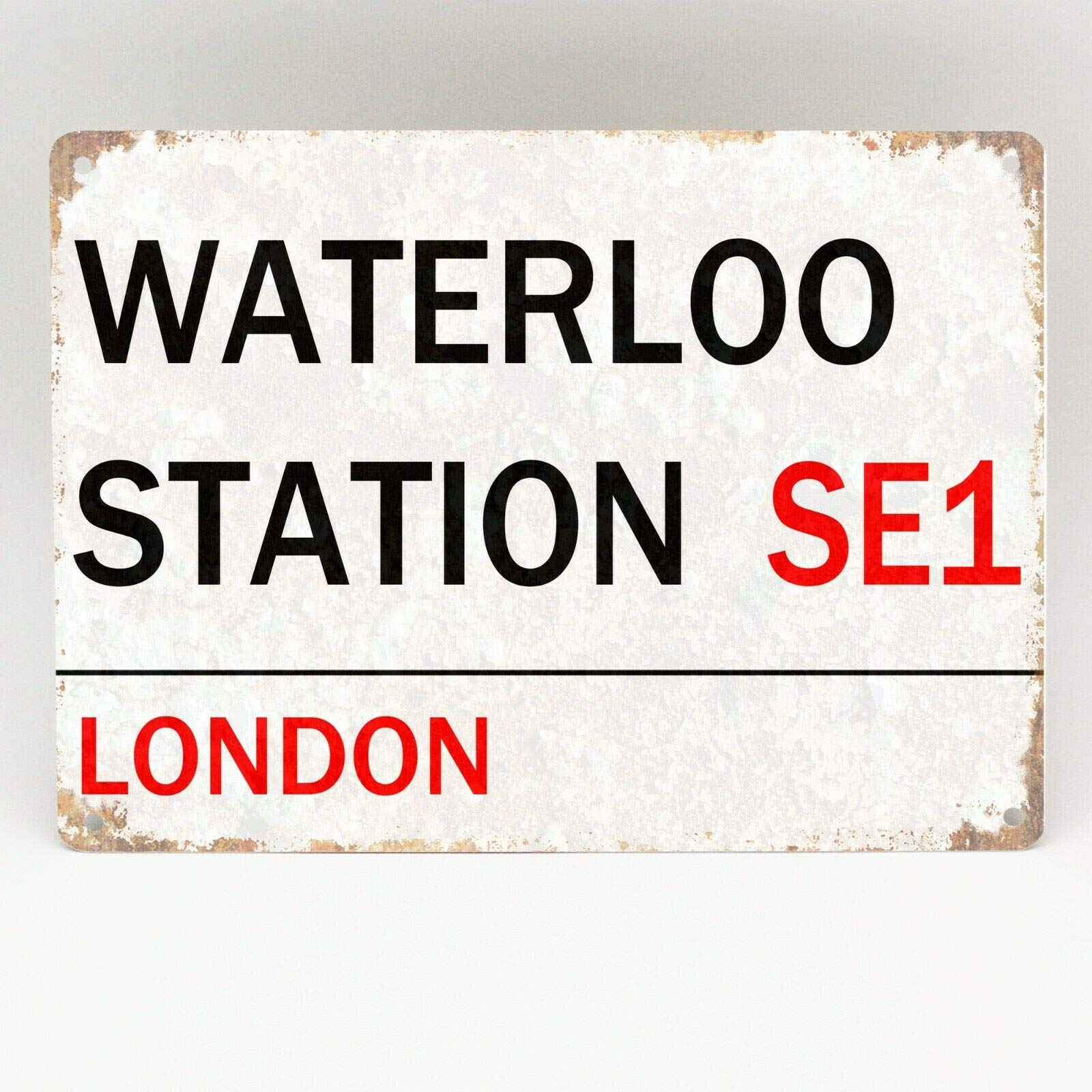 Inga R337 Waterloo Station Metal Sign London Street Road Door Retro Wall Train Plaque 8X12 Inches