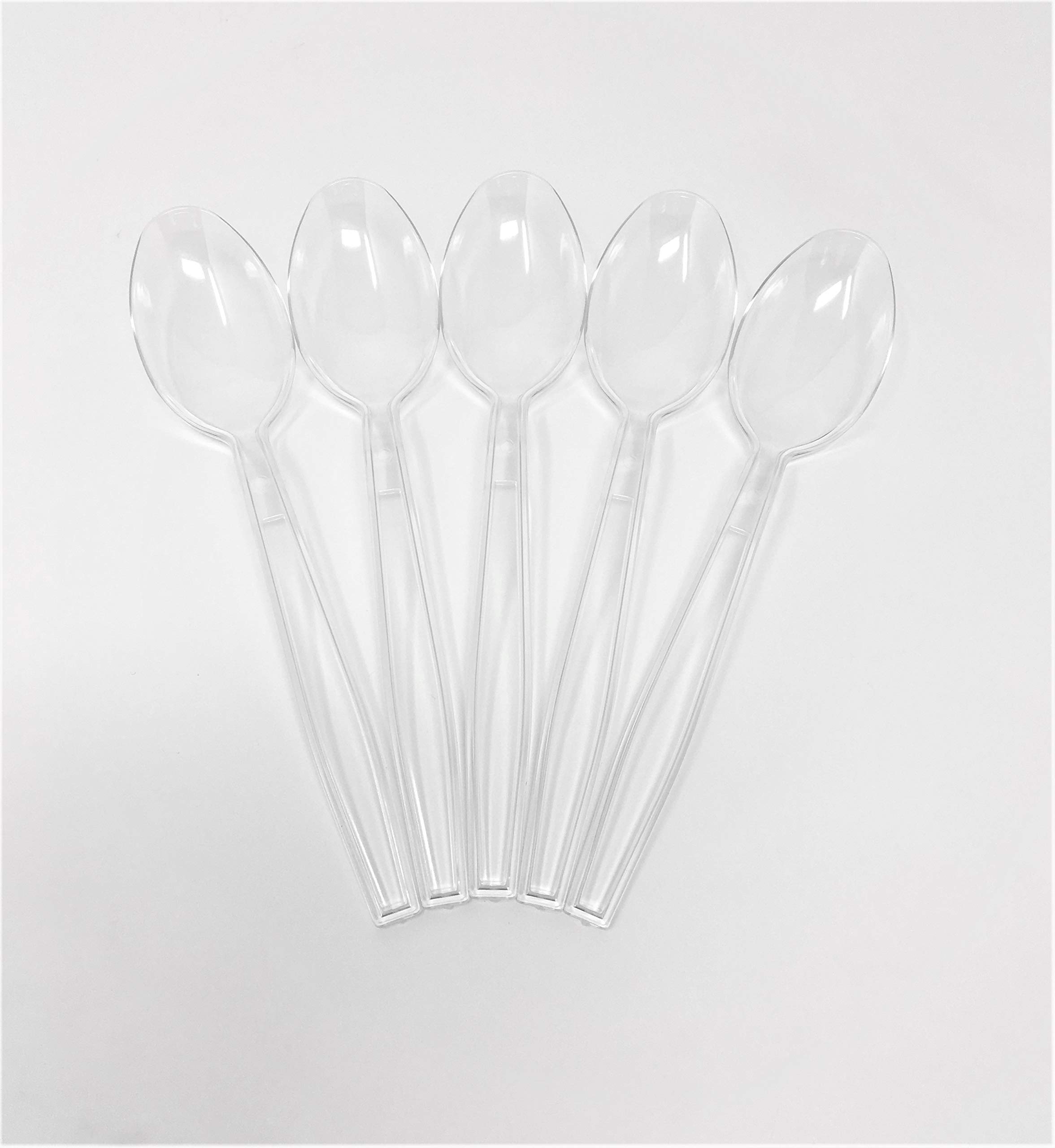 Extra Heavy Duty Full Size Plastic Spoons 1000 Count (Clear)
