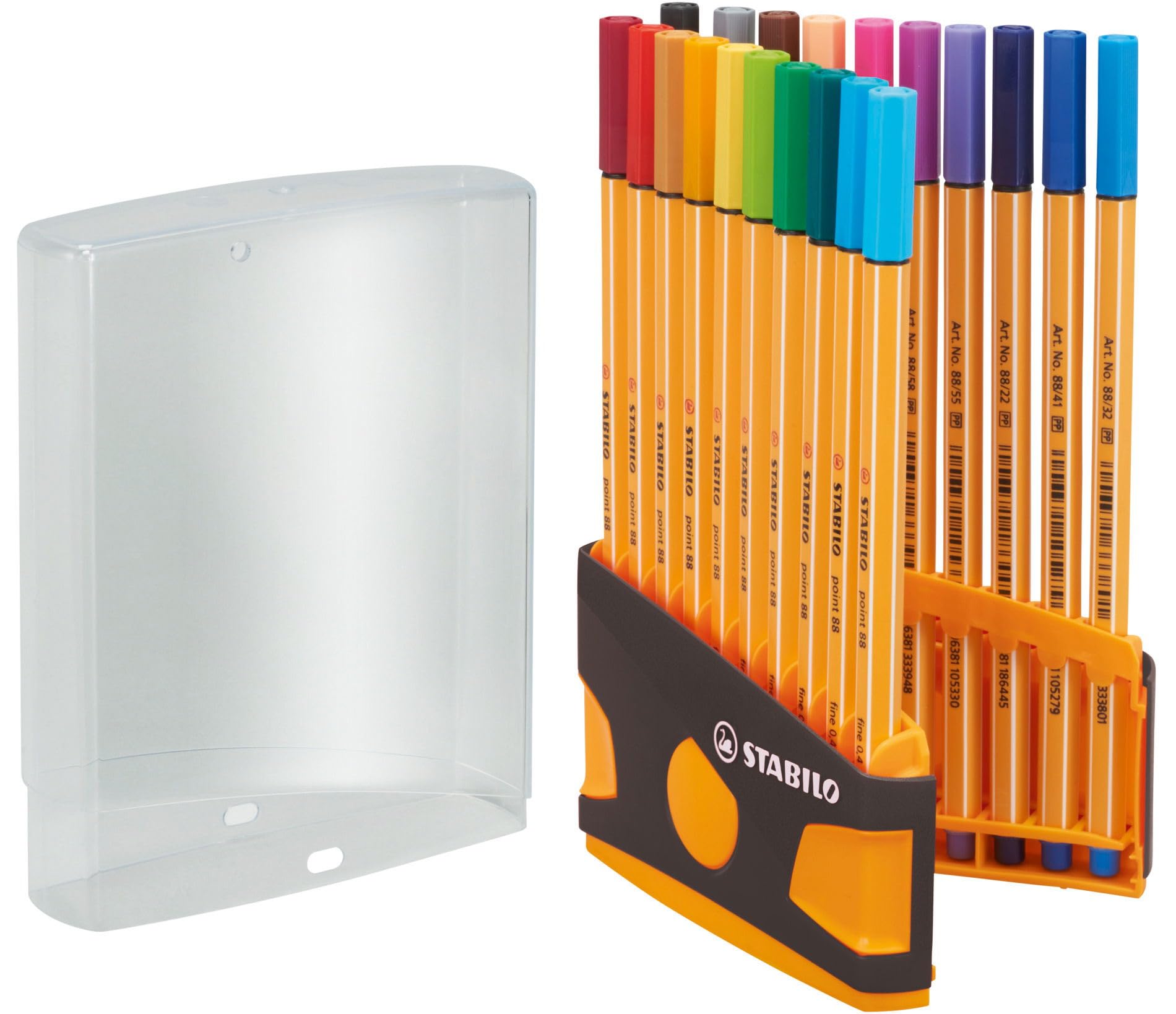 STABILO Fineliner point 88 ColorParade – 20er Tischset in Anthrazit/Orange