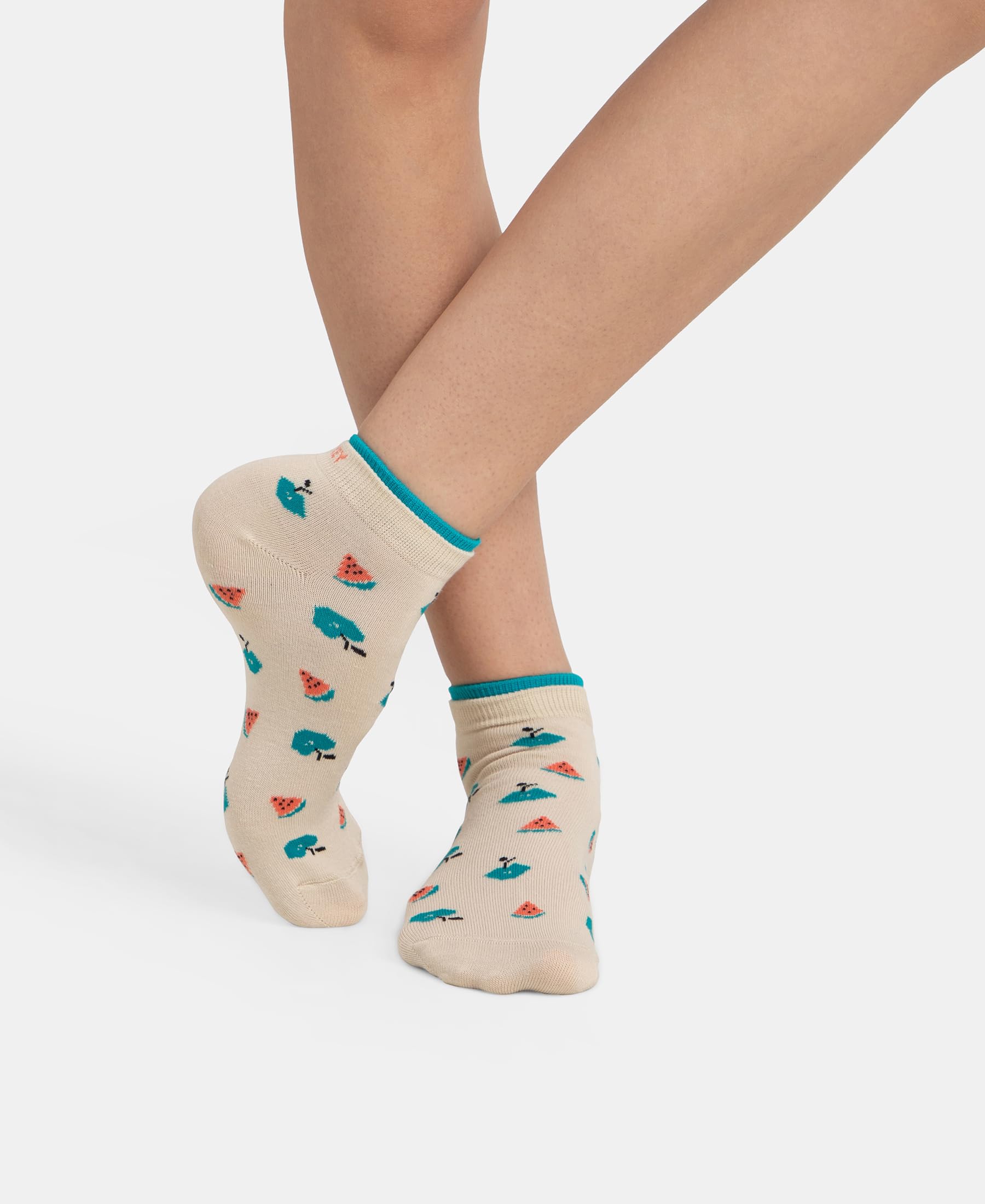 Jockey 7480 Women's Compact Cotton Stretch Low Show Socks with StayFresh Treatment (Pack of 2)_Peacoat & Oat Meal_FREE SIZE - Image 5 thumbnail